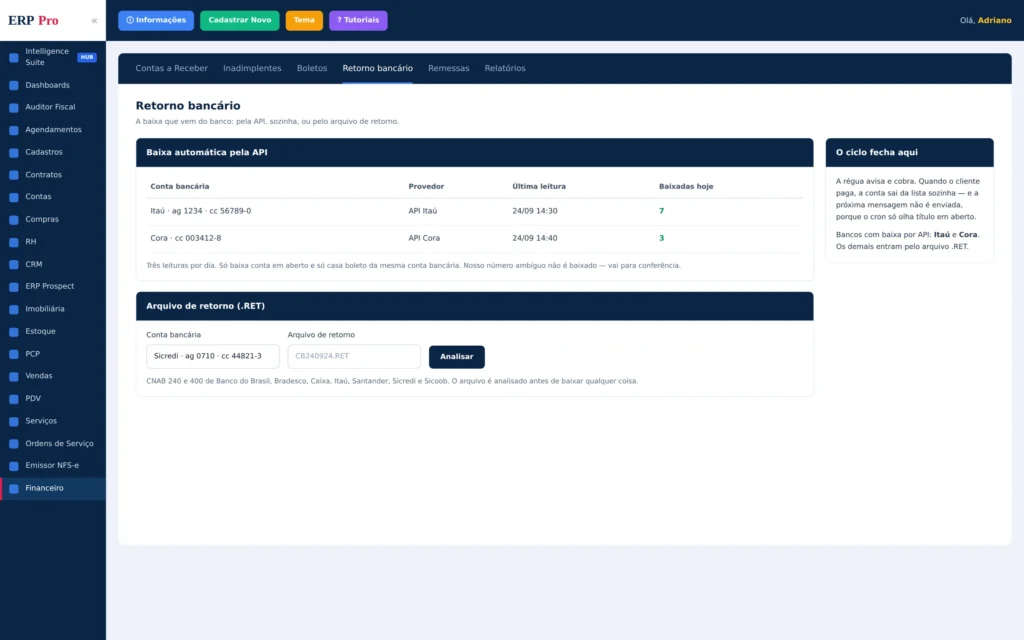 Baixa automática por API e a entrada do arquivo de retorno