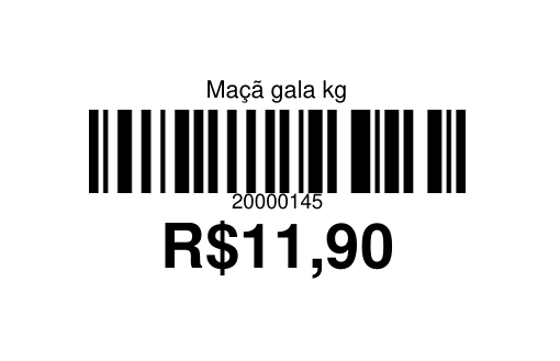 Etiqueta com código de barras gerado pelo ERPPro